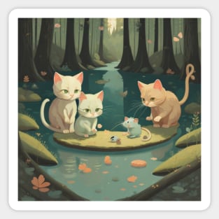 Playing kittens Sticker